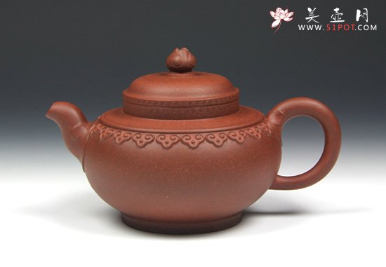 紫砂壶图片：【云肩如意】490cc 原矿底槽清 - 宜兴紫砂壶网