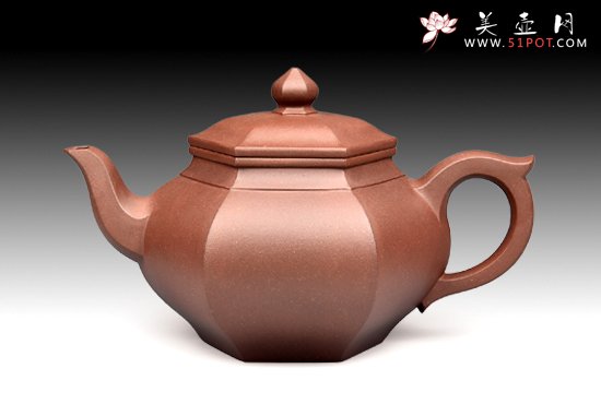 紫砂壶图片：16 六方笑樱 - 宜兴紫砂壶网