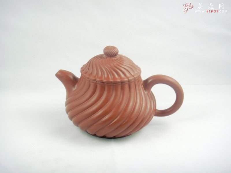 紫砂壶图片：风转葵(朱泥)280CC - 宜兴紫砂壶网