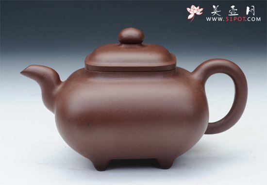 紫砂壶图片：四方传炉壶 - 宜兴紫砂壶网