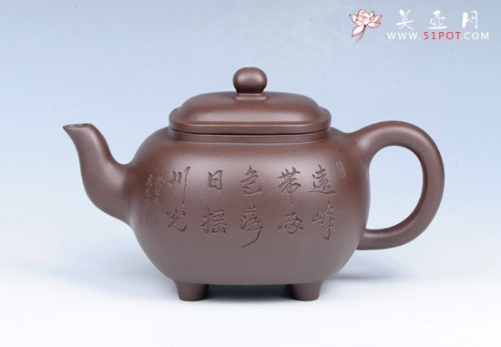 紫砂壶图片：四方传炉 - 宜兴紫砂壶网