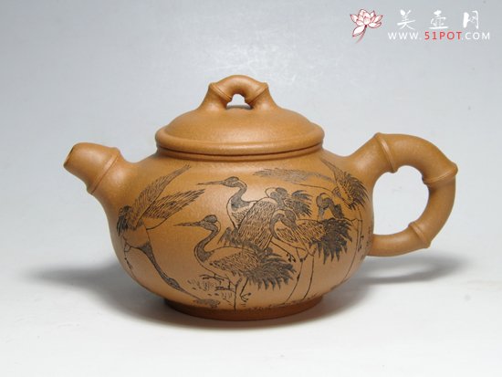 紫砂壶图片：竹鹤同春 - 宜兴紫砂壶网