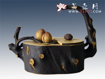 紫砂壶图片：梅桃壶 - 宜兴紫砂壶网