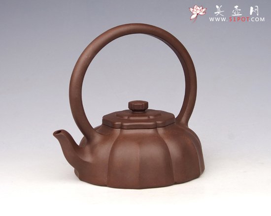 紫砂壶图片：玉兰提梁 - 宜兴紫砂壶网