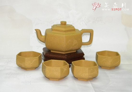 紫砂壶图片：雪华五件 - 宜兴紫砂壶网