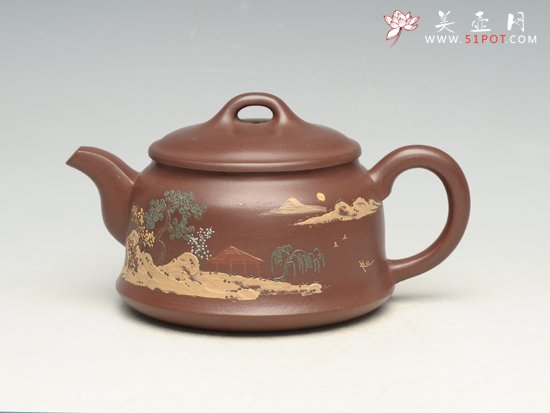 紫砂壶图片：圆盛（泥绘） - 宜兴紫砂壶网