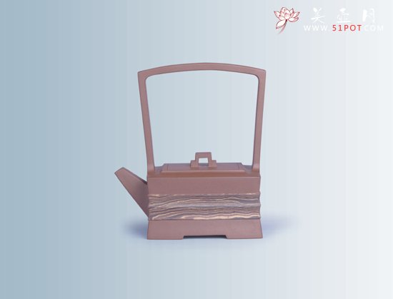 紫砂壶图片：玉带提梁之一 - 宜兴紫砂壶网