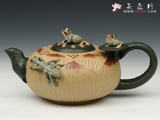 紫砂壶图片：荷叶青蛙 - 宜兴紫砂壶网