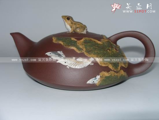 紫砂壶图片：鱼乐壶 - 宜兴紫砂壶网