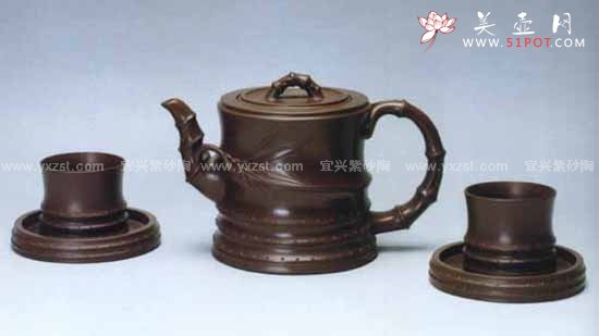 紫砂壶图片：九头竹根茶具 - 宜兴紫砂壶网