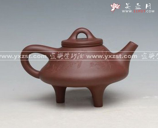 紫砂壶图片：三足石瓢 - 宜兴紫砂壶网
