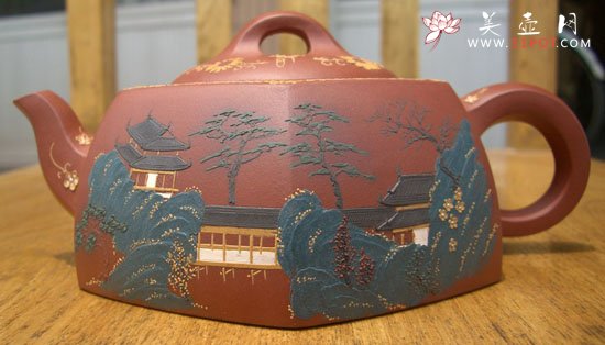 紫砂壶图片：宫廷山水 - 宜兴紫砂壶网