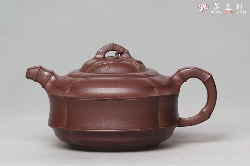 紫砂壶图片：抽角竹鼓 - 宜兴紫砂壶网