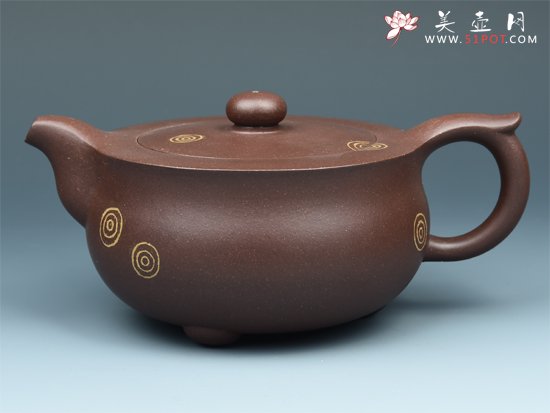 紫砂壶图片：泥绘半月 - 宜兴紫砂壶网