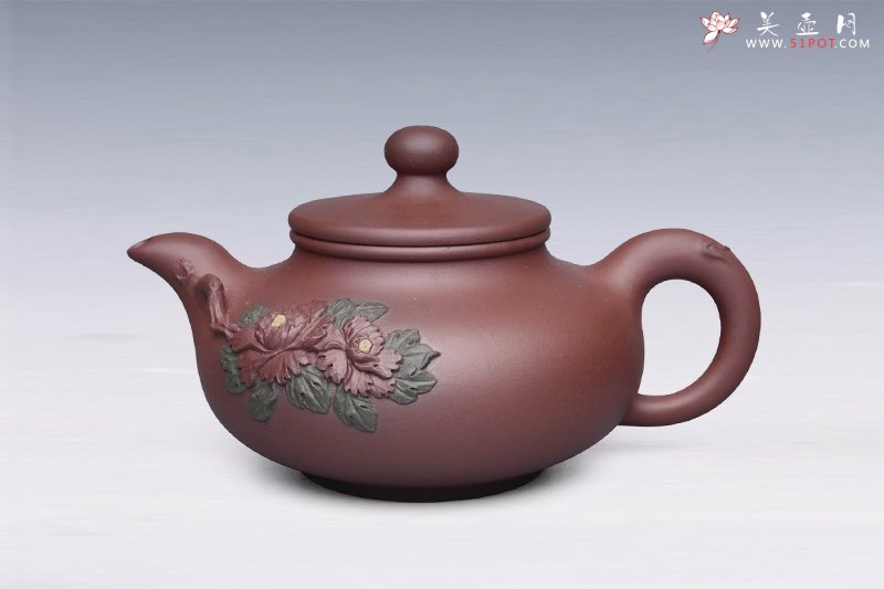 紫砂壶图片：牡丹 - 宜兴紫砂壶网