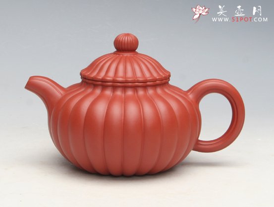 紫砂壶图片：朱泥菊花壶 副本 - 宜兴紫砂壶网