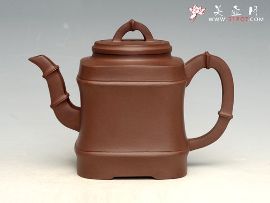 紫砂壶图片：混方竹节 - 宜兴紫砂壶网