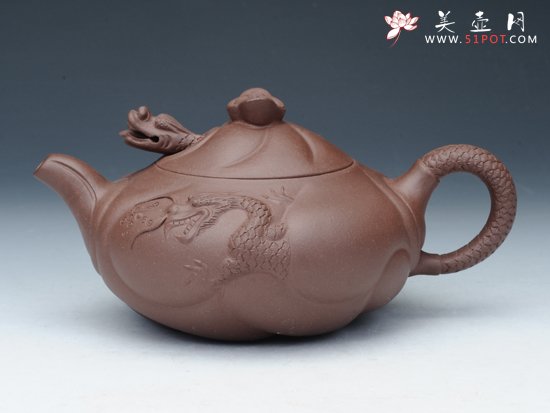 紫砂壶图片：鱼化龙壶 - 宜兴紫砂壶网