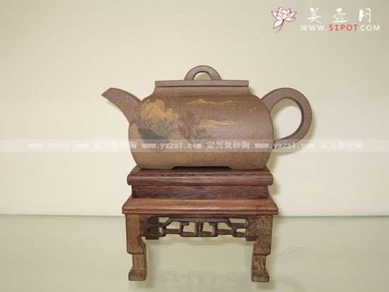 紫砂壶图片：精绘四方 - 宜兴紫砂壶网