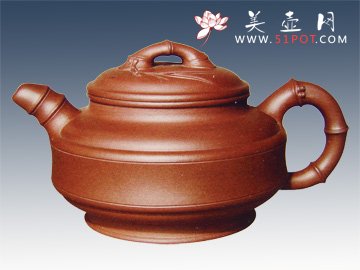 紫砂壶图片：双线足鼓 - 宜兴紫砂壶网