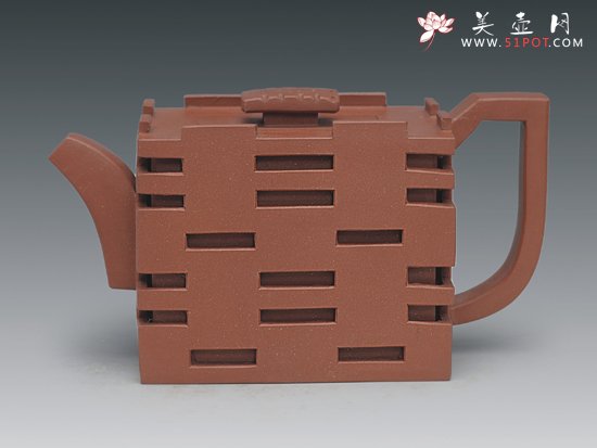 紫砂壶图片：四方双喜 - 宜兴紫砂壶网