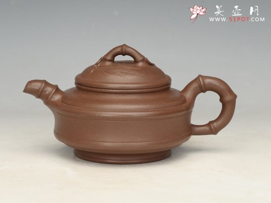 紫砂壶图片：双线竹鼓 - 宜兴紫砂壶网