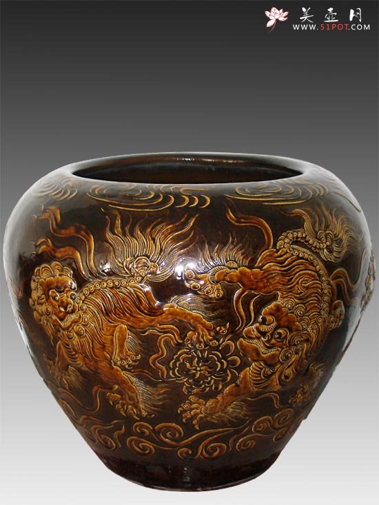 紫砂壶图片：双狮喜球 - 宜兴紫砂壶网