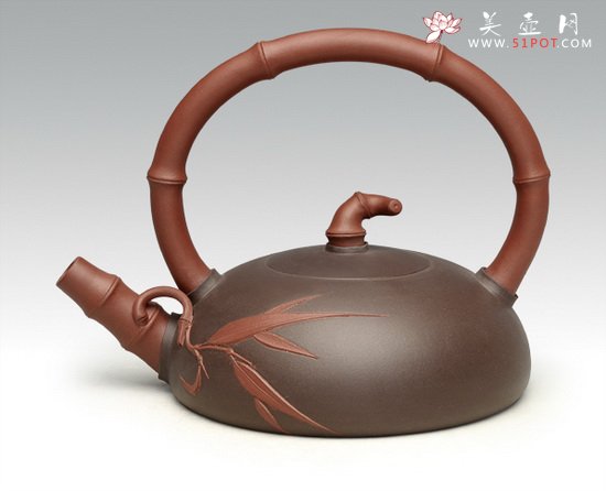 紫砂壶图片：半月提梁 拷贝 - 宜兴紫砂壶网