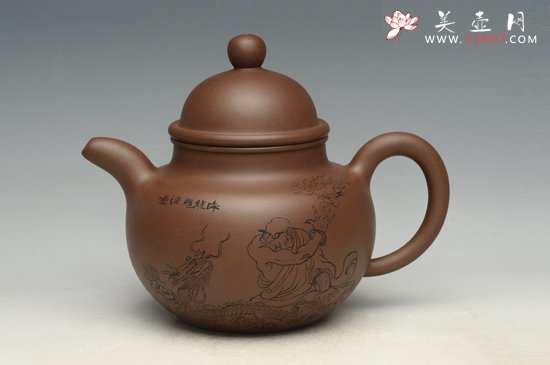 紫砂壶图片：掇球   泥料：原矿老紫泥  容量：700cc - 宜兴紫砂壶网