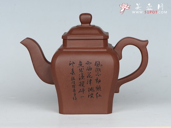 紫砂壶图片：高四方    泥料：清水泥 - 宜兴紫砂壶网