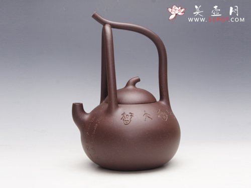 紫砂壶图片：南瓜提梁（全手工）... - 宜兴紫砂壶网