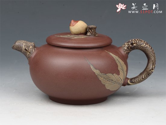 紫砂壶图片：寿桃1 - 宜兴紫砂壶网
