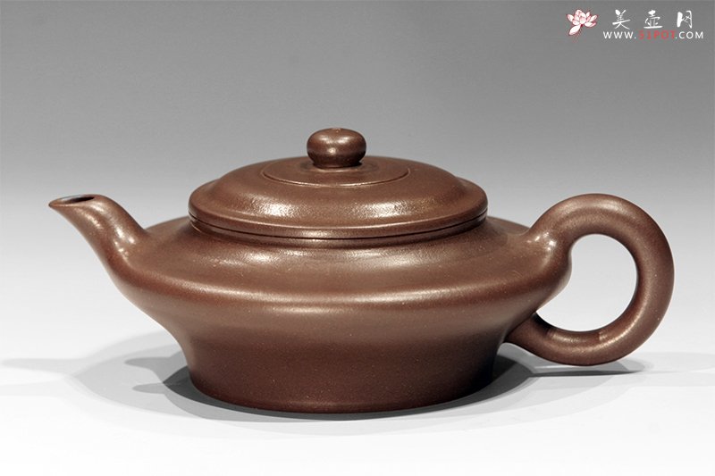 紫砂壶图片：虚扁壶 - 宜兴紫砂壶网