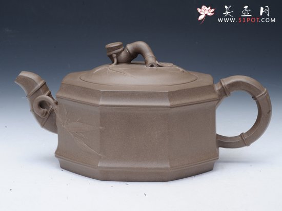 紫砂壶图片：八方劲竹 - 宜兴紫砂壶网