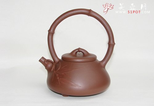 紫砂壶图片：竹节提梁 - 宜兴紫砂壶网