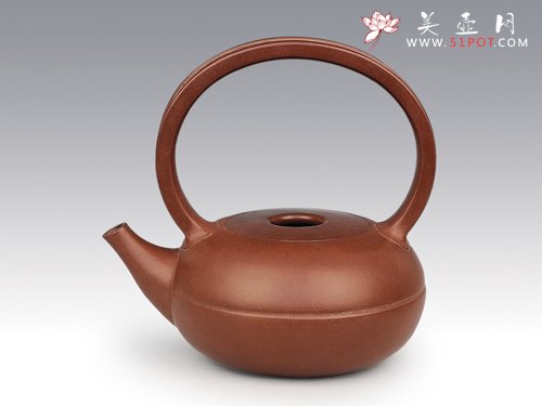 紫砂壶图片：圆珠提梁... - 宜兴紫砂壶网