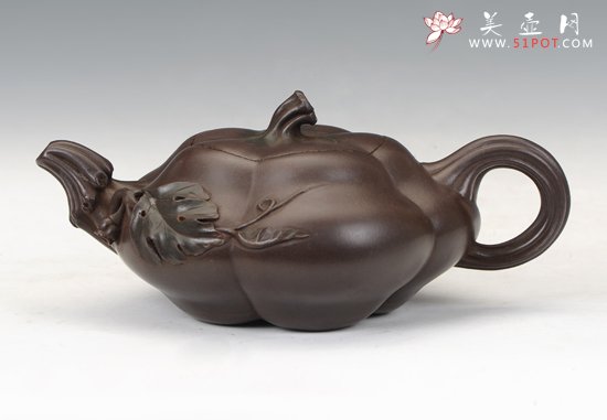 紫砂壶图片：扁南瓜 - 宜兴紫砂壶网