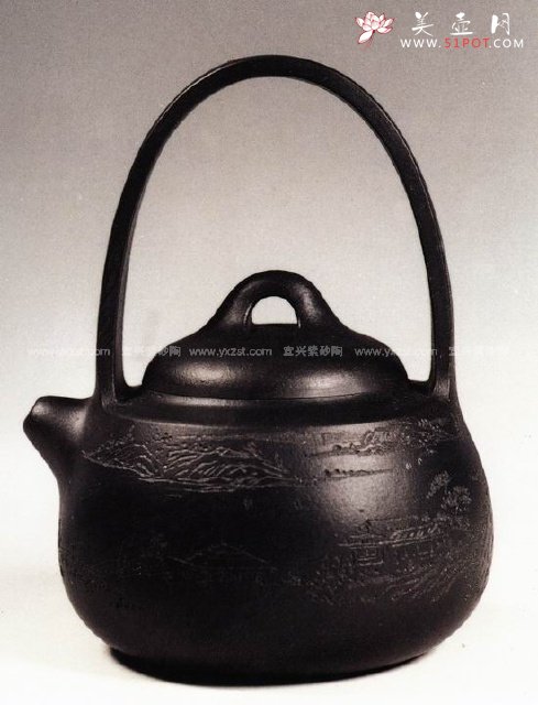 紫砂壶图片：晶泉提梁 - 宜兴紫砂壶网