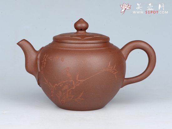 紫砂壶图片：菱花如意 容量：350cc  泥料：底槽清 - 宜兴紫砂壶网