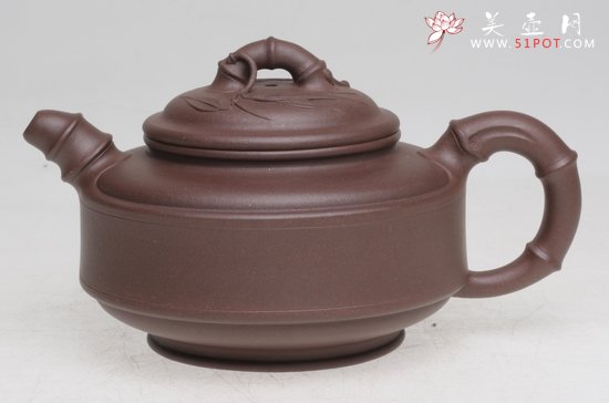 紫砂壶图片：双线竹鼓 - 宜兴紫砂壶网