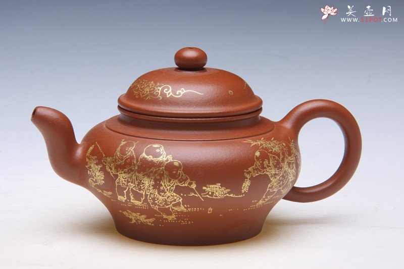 紫砂壶图片：腰线红鼓 - 宜兴紫砂壶网