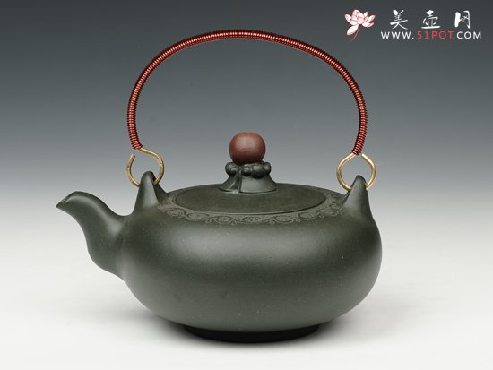 紫砂壶图片：顶株提梁 - 宜兴紫砂壶网