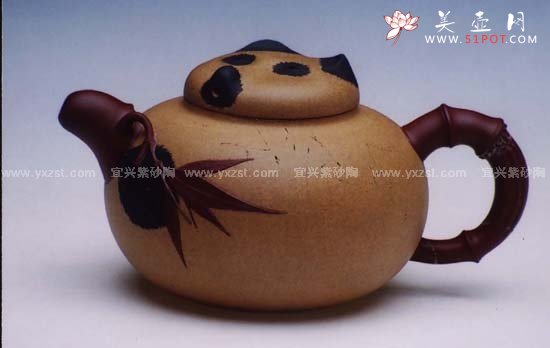 紫砂壶图片：熊猫壶 - 宜兴紫砂壶网