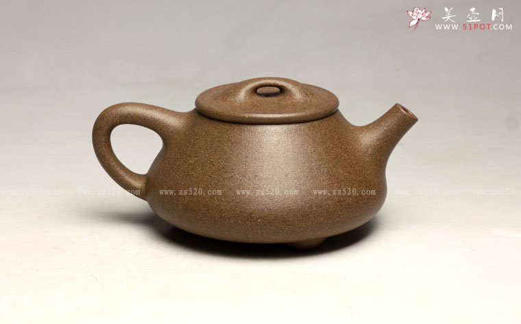 紫砂壶图片：全手工《小石瓢》 泥料：家藏老段泥  容量：140CC  成型：全手工制作 - 宜兴紫砂壶网