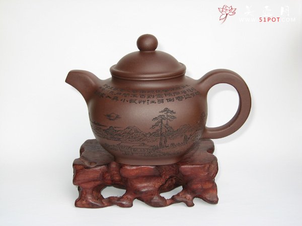 紫砂壶图片：浑四方掇球 - 宜兴紫砂壶网