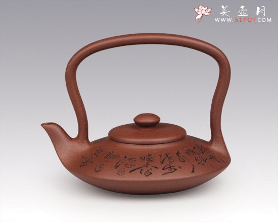 紫砂壶图片：曲意提梁 - 宜兴紫砂壶网