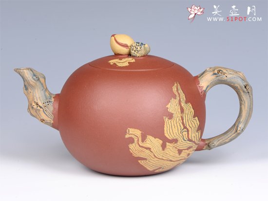 紫砂壶图片：- 寿桃 - - 宜兴紫砂壶网