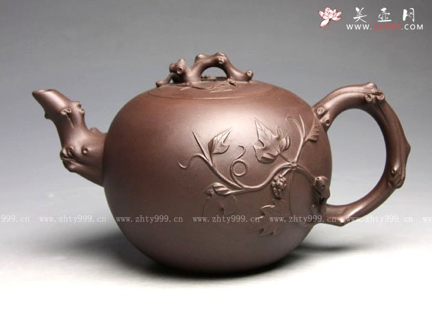 紫砂壶图片：松鼠葡萄 - 宜兴紫砂壶网