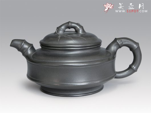 紫砂壶图片：双线竹鼓 - 宜兴紫砂壶网