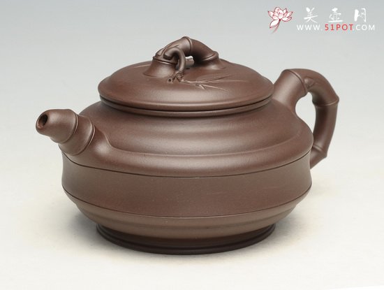 紫砂壶图片：竹鼓1   400cc - 宜兴紫砂壶网